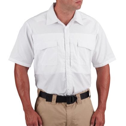 Propper® Men's Short Sleeve RevTac Shirt - Poplin White