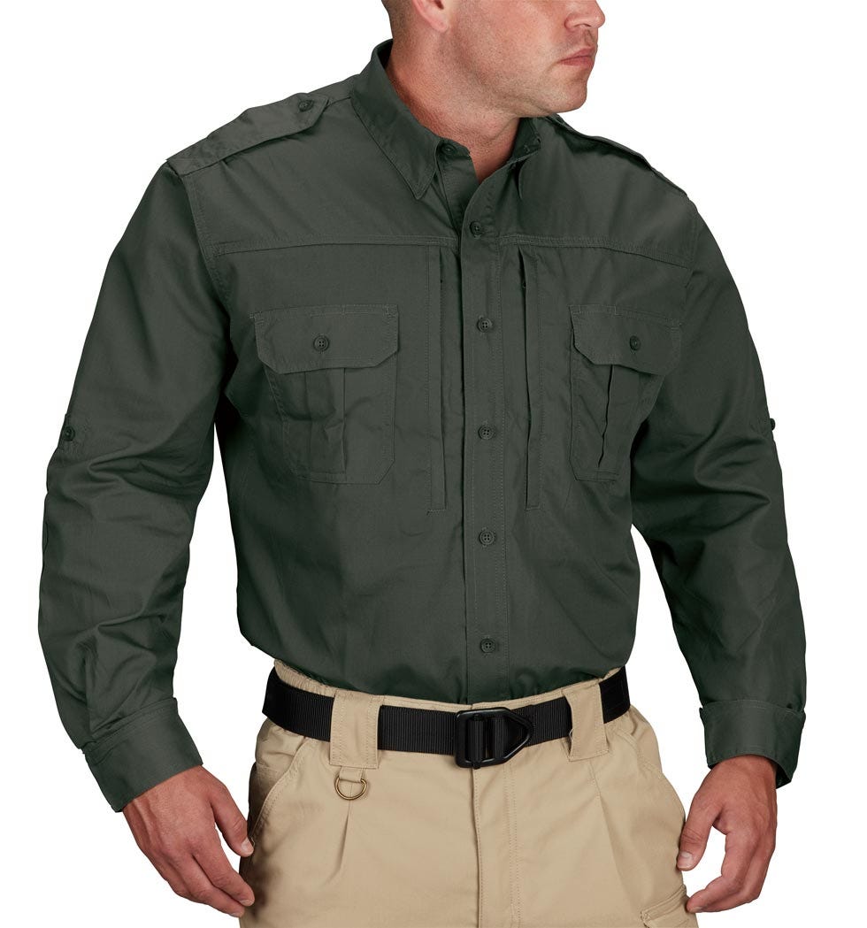 Propper® Men Tactical Shirt Long Sleeve Teflon Military Work Uniform Button Up - Picture 15 of 15